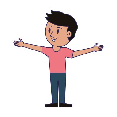 genç adam kollarını aç