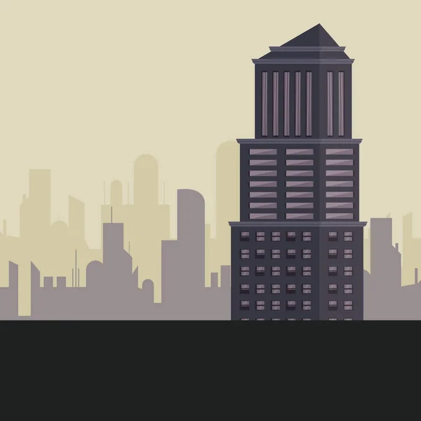 Cityscape Skyline táj — Stock Vector
