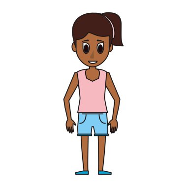 Genç kadın çizgi film