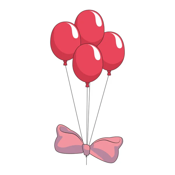 Gravata de arco com balões — Vetor de Stock