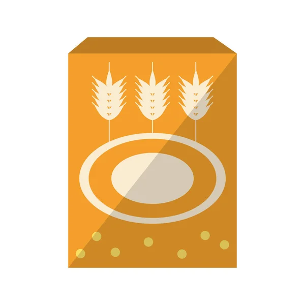 Пшеничная мука коробка пищевой изолированный мультфильм — стоковый вектор