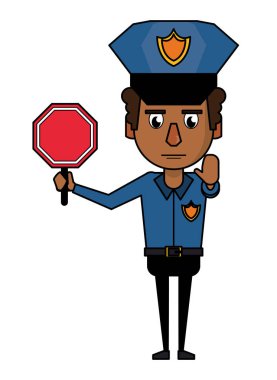 Polis memuru karikatür renkli