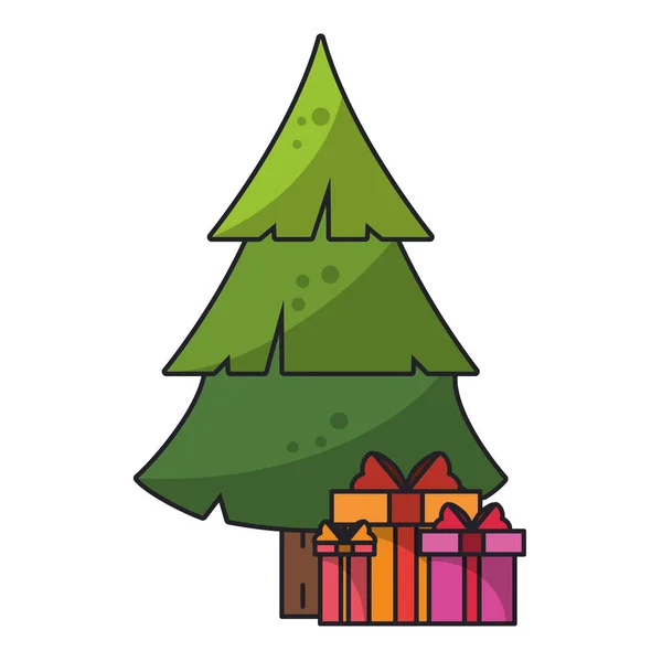 Vánoční stromek s upomínkovými boxy — Stockový vektor