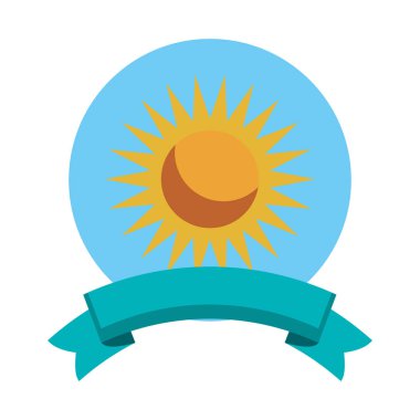 İzole güneş çizgi film