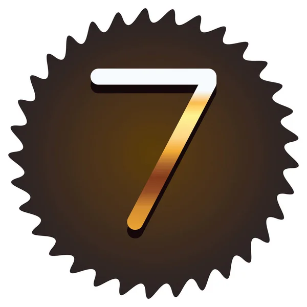 Zeven lettertype nummer — Stockvector