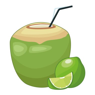 Hindistan cevizi kokteyli ve limon sitrik meyve