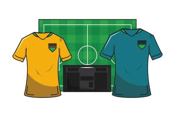 Fútbol deporte juego de dibujos animados — Vector de stock