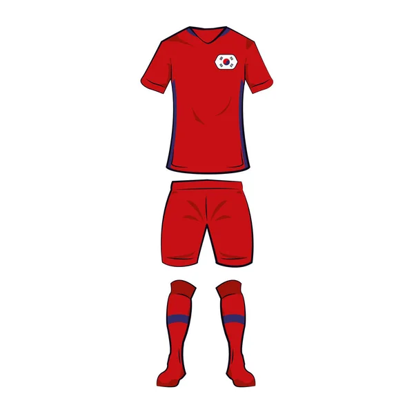 T-shirt de football de Corée du Sud — Image vectorielle
