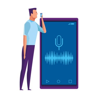 Bir cep telefonu tutan adam