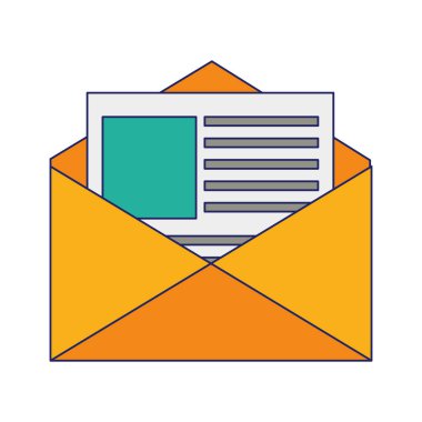 Zarf mektup simgesi mavi çizgili