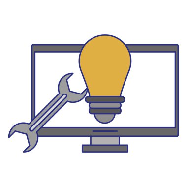 bilgisayar ampulü ve anahtarı