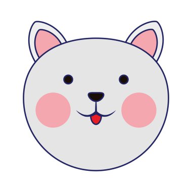 Kedi sevimli hayvan kafası mavi çizgiler