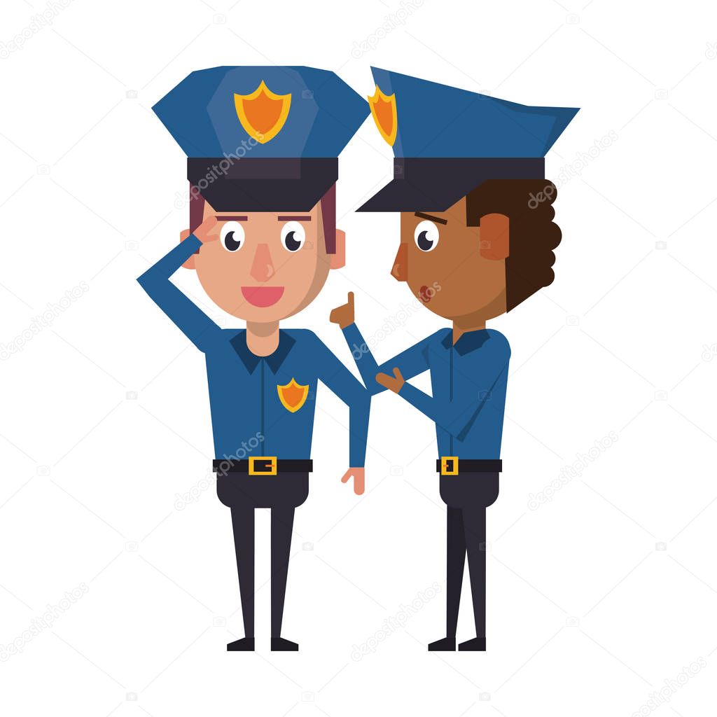policemen working avatar cartoon character