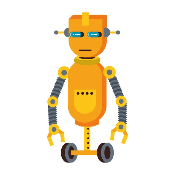 Robot funny character cartoon isolated — Stock Vector