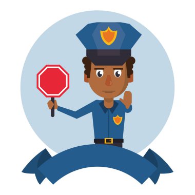 Polis ve boş kurdele afişi