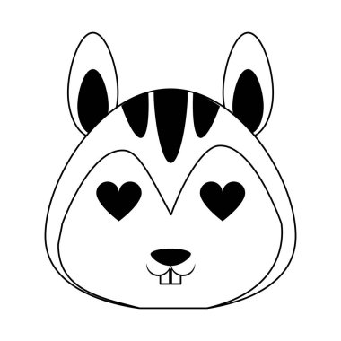 Siyah beyaz sevimli sincap hayvan karikatür