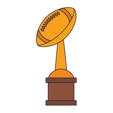 Amerikan futbolu trophy Kupası mavi çizgiler