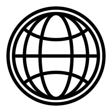 Siyah beyaz küresel küre sembolü