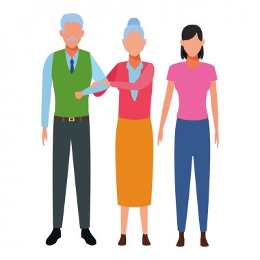 yaşlı çift ve kadın