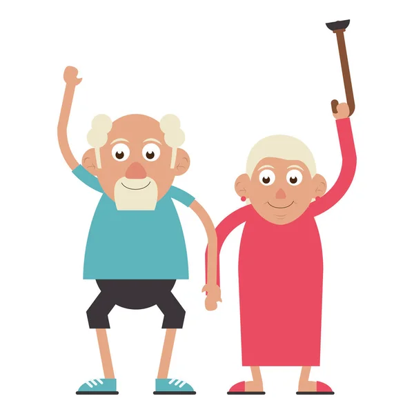 Starsi para dziadkowie — Wektor stockowy