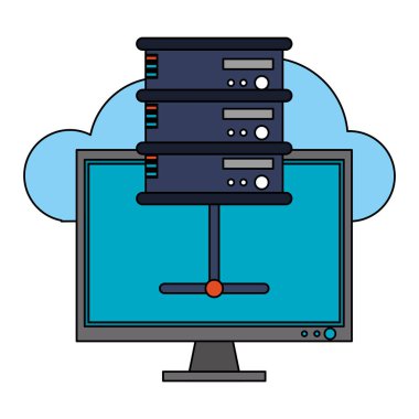 Bulut bilgisayar ve teknoloji sembolleri