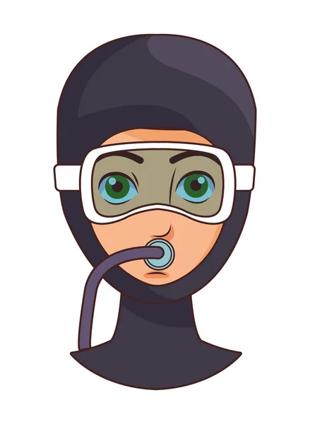 Персонаж мультфільму снорк підводний аватар — стоковий вектор