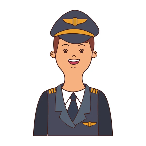 旅客機パイロット漫画 — ストックベクタ