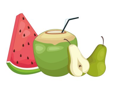 Armut ve karpuz ile Hindistan cevizi kokteyli