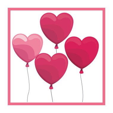 Çerçeve üzerinde kalp şeklinde balon