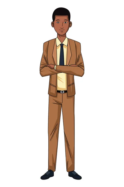 Homme d'affaires avatar personnage de dessin animé — Image vectorielle