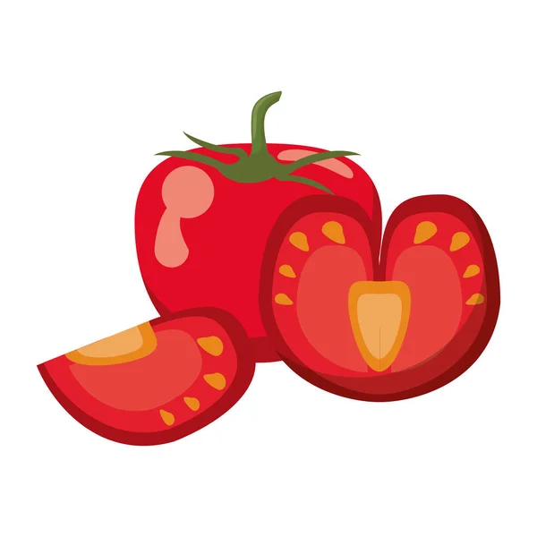 Dibujos animados rodajas de tomate fresco — Archivo Imágenes Vectoriales
