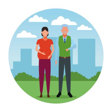 hamile kadın ve yaşlı adam