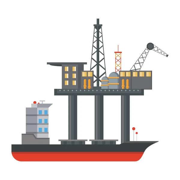 Plataforma marítima do petróleo — Vetor de Stock