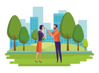 çift cep telefonu üzerinden konuşan