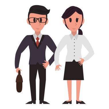 Yönetici iş çift karikatür izole