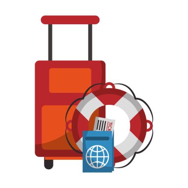 Seyahat ve tatil sembolleri vektör illüstrasyon