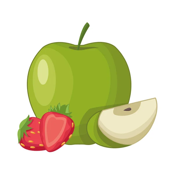 Свіжі та смачні тропічні фрукти — стоковий вектор