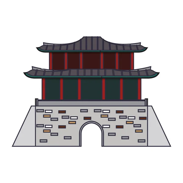Icono del palacio oriental de dibujos animados aislados — Vector de stock