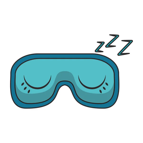 Schlaf Augen Mütze Karikatur isoliert — Stockvektor