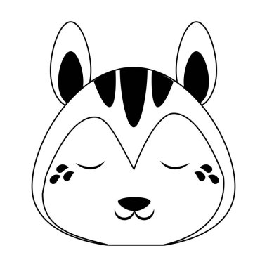 Siyah beyaz sevimli sincap hayvan karikatür