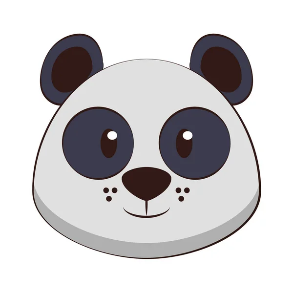 Panda hoofd Wildlife schattige dieren cartoon — Stockvector