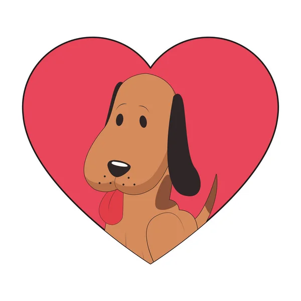 Hund im Herzen — Stockvektor