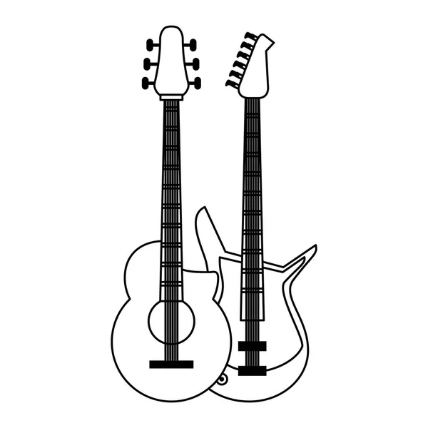 Equipement de musique et studio en noir et blanc — Image vectorielle