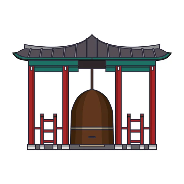 Korean gate icon cartoon isolated — Stock Vector