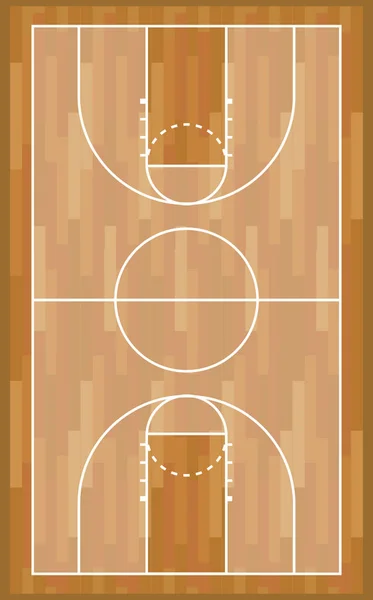 Basketbal houten Hof sport spel — Stockvector