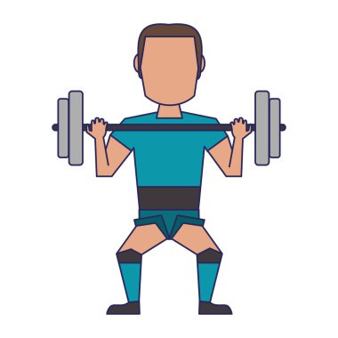 Adam ağırlıkları avatar mavi çizgiler kaldırma