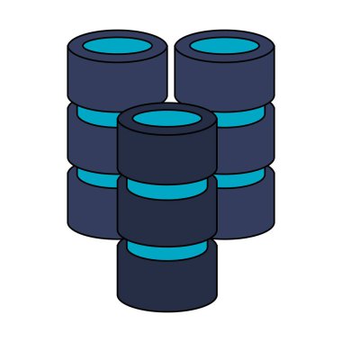 Veritabanı sunucuları diskler teknoloji sembolü