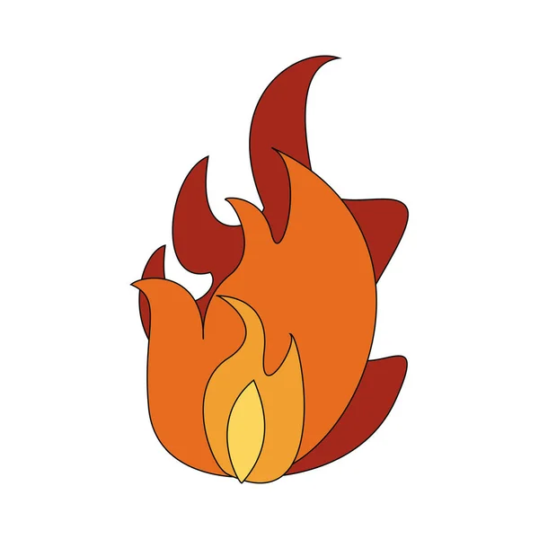 Fuego símbolo de la llama — Vector de stock