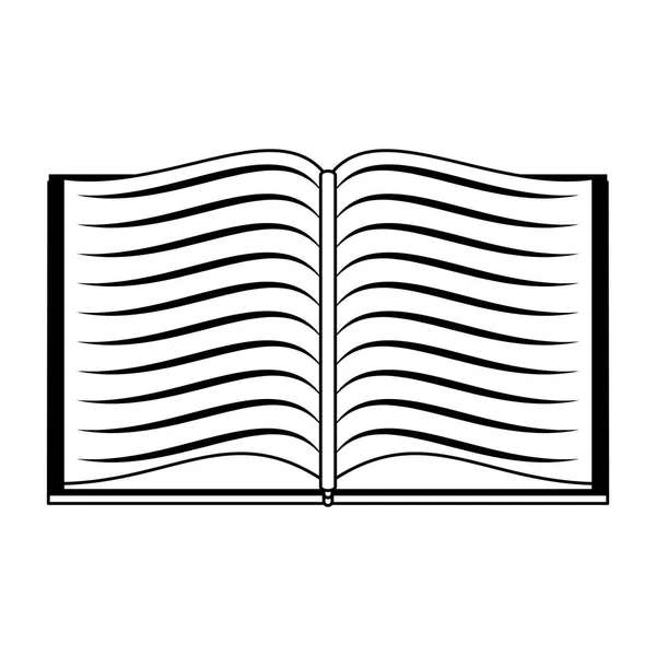 Kitap açıköğretim sembolü siyah beyaz izole — Stok Vektör