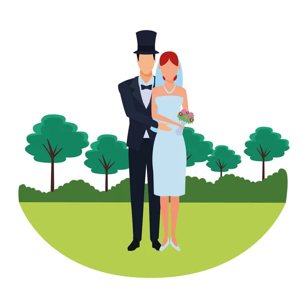 Жених и невеста — стоковый вектор